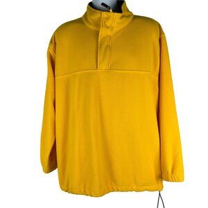 Faded Glory Mens Size Large Fiesta Yellow Fleece Pullover Elastic Cuffs